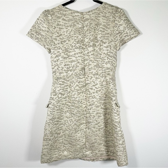 Moulinette Soeurs x Anthropologie April Textured-Jacquard Gold Dress Size 2 - Picture 4 of 16